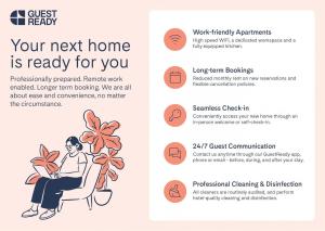 a brochure of a woman sitting in a chair with a plant at GuestReady - Glamourous home in Downtown Dubai in Dubai