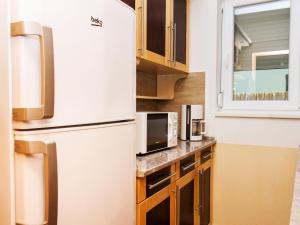 バラトンケレストゥールにあるHoliday Home Gemini 1 by Interhomeのキッチン(冷蔵庫、電子レンジ付)