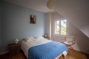 Ένα ή περισσότερα κρεβάτια σε δωμάτιο στο Ty Swannee, Ty Swannee maison familiale