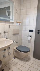 bagno con servizi igienici e lavandino di Ferienwohnung König Ludwig - Chiemgau Karte a Inzell
