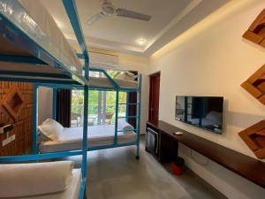 TV a/nebo společenská místnost v ubytování DownTown Hostels - Anjuna