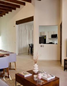 un salon avec une table basse et un salon dans l'établissement Casa Valeria, à San Miguel de Allende