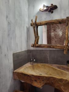 Koupelna v ubytování Studios et Gite La Sauvasse