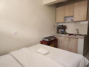 KikuyuSoft Life Crib in Kinoo with Wifi & Netflix的带床和水槽的小厨房