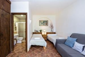 sala de estar con 2 sofás y sofá en Casa Rural Alba Montis, en Güéjar-Sierra