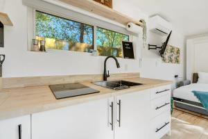 Cargo Casita Shipping Container Tiny Home的厨房或小厨房