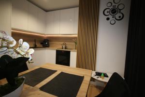 Kuchyň nebo kuchyňský kout v ubytování Apartament ARS Platinium Wisła-Spokojna