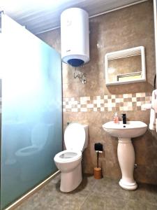 a bathroom with a toilet and a sink at IVANA Apartments in Ulcinj +28 photos