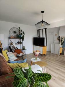 Televisyen dan/atau pusat hiburan di Appartement en résidence