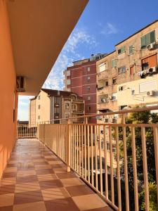 a balcony with a view of some buildings at Zhuraj Apartments in Shkodër