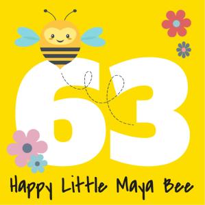 un'ape in piedi sul numero b con i fiori di Happy Little Maya Bee a Nieuwe-Niedorp