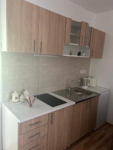 Kuchyň nebo kuchyňský kout v ubytování Belle apartmani