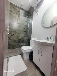 Ένα μπάνιο στο Apartments & Studio Haxhibeti +52 φωτογραφίες
