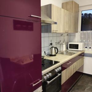 Dapur atau dapur kecil di Ferienwohnung Grundstein