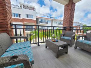 Ein Balkon oder eine Terrasse in der Unterkunft Beauty Apartment Coral Village 2 close to the beach