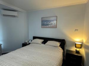 a bedroom with a white bed with two pillows at South Hedland 3x1 Comfy and Spacious Accommodation. in South Hedland +3 photos