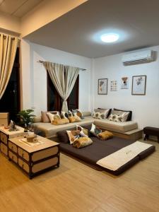 Χώρος καθιστικού στο Jc Pran บ้านพัก