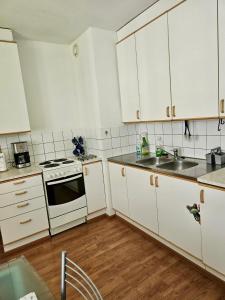 Kuchyň nebo kuchyňský kout v ubytování Apartments in Finland N & P