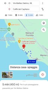 uma imagem de um telemóvel com um mapa em Casa vacanze al mare em Pisciotta