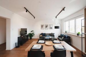 Posezení v ubytování NEU I Stilvoll I Boxspring I Smart TV I Zentral