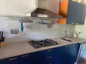 una cucina con fornelli e lavello di Agriturismo Poggialberi a Castiglione della Pescaia
