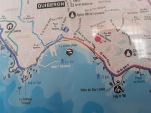 a map of the city of culverton at Hôtel Ker-Noyal Quiberon Plage in Quiberon
