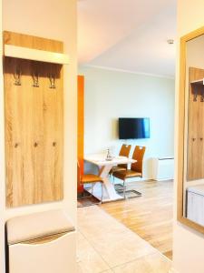 Μια τηλεόραση ή/και κέντρο ψυχαγωγίας στο Harmonia Orange Apartment