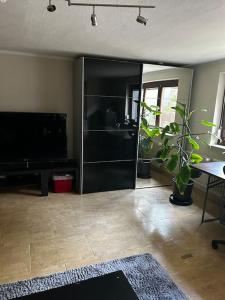 TV a/nebo společenská místnost v ubytování Ruhige Wohnung am Ortsrand - nahe KIT-Campus Nord
