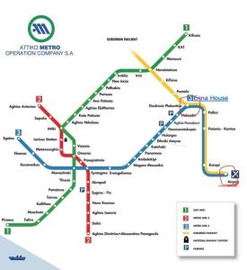 um mapa do mapa subwayrt de singaporeaporeaporeaporeapore em Enna House 2 em Atenas