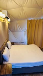 Una cama o camas en una habitación de wadi rum fox road camp & jeep tour