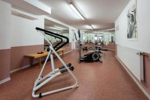 un gimnasio con máquinas de correr y una cinta de correr en Hotels am Kranichsee, en Hahnenklee-Bockswiese