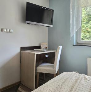 Televízia a/alebo spoločenská miestnosť v ubytovaní Willa Jagiellonka apartamenty w centrum, parking