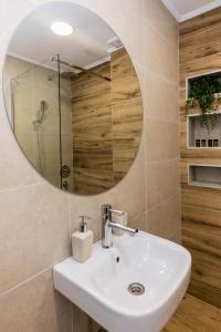 科托尔Paun apartment的浴室里有洗手池和镜子 更多43张照片