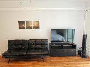 Studio in Hilo Center with Pool and Lake Views tesisinde bir televizyon ve/veya eğlence merkezi