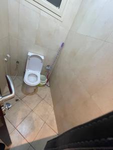 迪拜Capsule Partition at Elite Space的一间小浴室,在摊位设有厕所