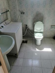 a bathroom with a toilet and a sink at شقة الولاء Loyalty apartment in Dumyāţ al Jadīdah