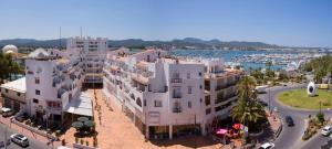 an aerial view of a city with buildings and a harbor at Sunside Ibiza Studios - Only Adults- Formerly known as Central Park in San Antonio