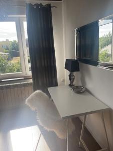 Telewizja i/lub zestaw kina domowego w obiekcie Pokoje w miasteczku przy Puszczy Bialowieskiej