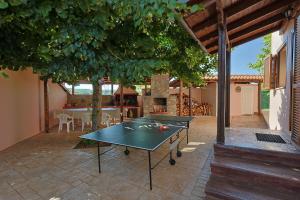 a ping pong table on a patio in a house at ZeusPlace Traditional Villa Peponi in Katerini