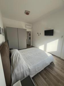 ein Schlafzimmer mit Bett und Flachbildfernseher in der Unterkunft Calalula Apartment Palermo in Palermo