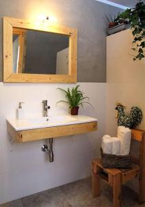 a bathroom with a sink and a mirror at Forest Days in Navés