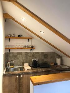 Kuchyň nebo kuchyňský kout v ubytování Apartments PKT DeLux