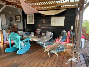 Ruang duduk di Bubble House - Villa vue mer - Le Robert