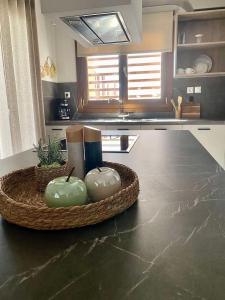 Kuchyň nebo kuchyňský kout v ubytování Αura Luxury Apartments