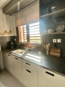 Kuchyň nebo kuchyňský kout v ubytování Αura Luxury Apartments