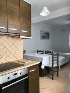 Kuchyň nebo kuchyňský kout v ubytování Alpha Apartaments