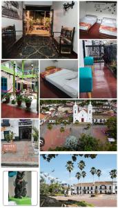 un collage de fotos de un hotel y un complejo en Hostel La Casona 1859, en Guaduas