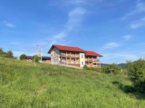 una casa sentada en la cima de una colina en Nafta Aparts & Villas en Skhidnitsa