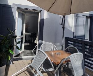 Patio nebo venkovní prostory v ubytování Am Basler Tor