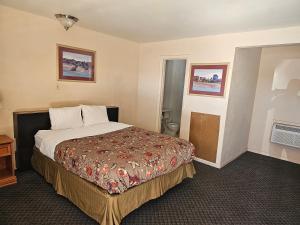 Una habitación de hotel con una cama en una habitación en Sands Motel en Grants